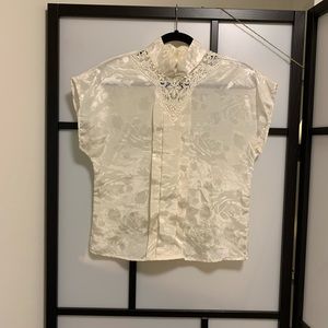 Vintage High Collar Blouse
